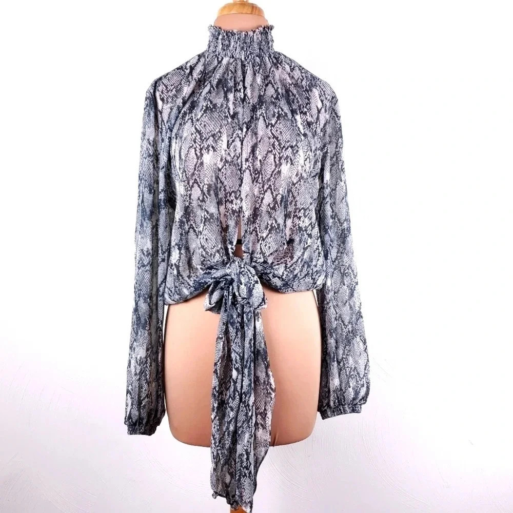 FAVLUX snake print chiffon top size L